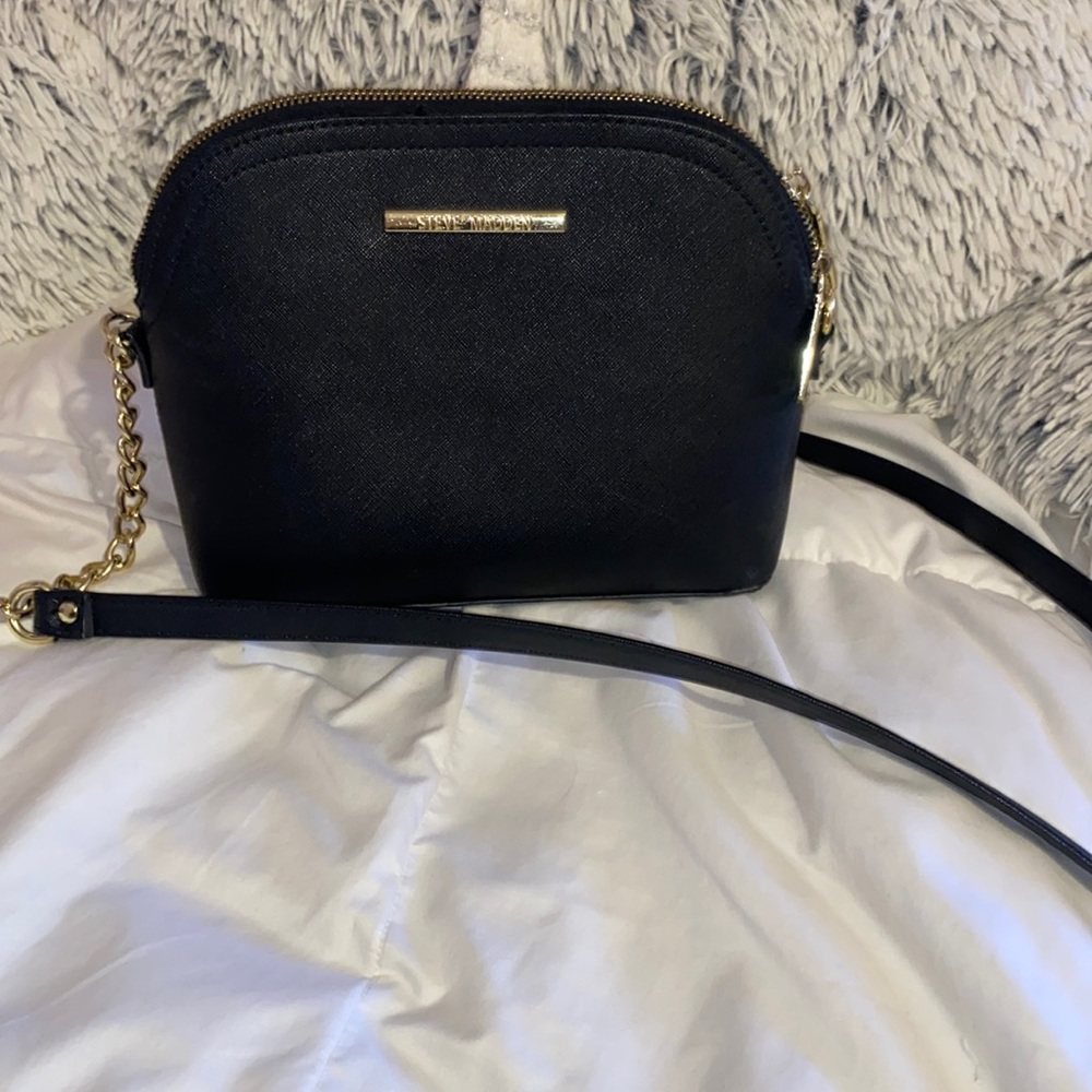 Black and gold Steve Madden satchel purse